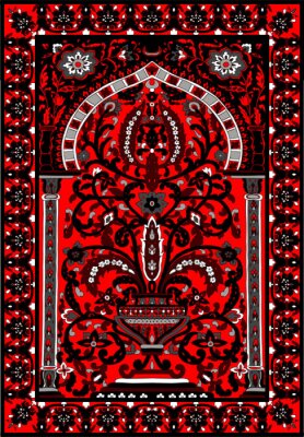 Orientalisches rot-schwarzes Muster