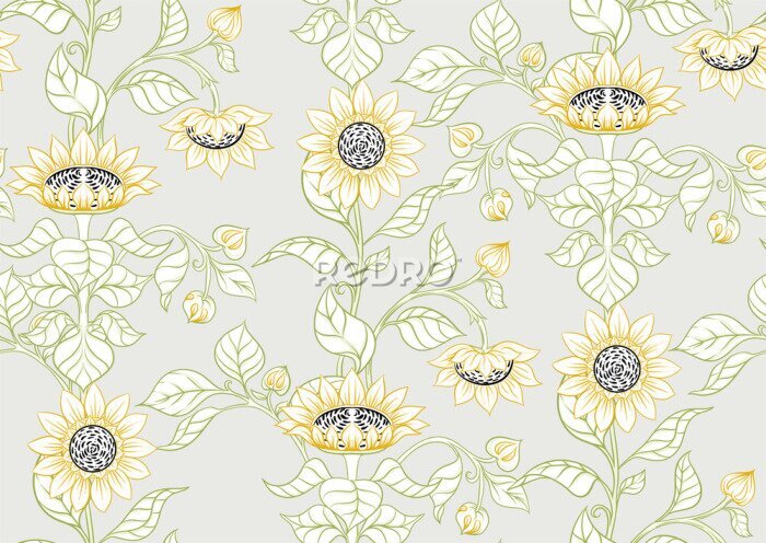 Sticker Ornament mit Sonnenblumen