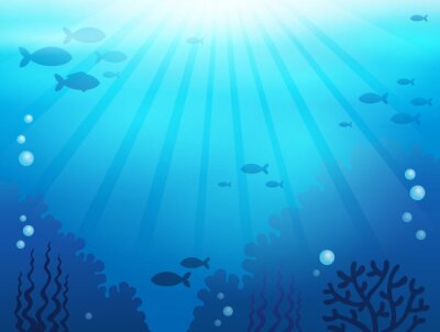 Sticker Ozean Unterwasserthema Hintergrund 1