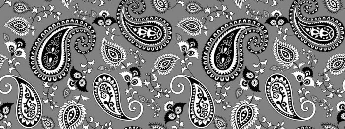 Sticker Paisleymuster auf einem dunkelgrauen Hintergrund