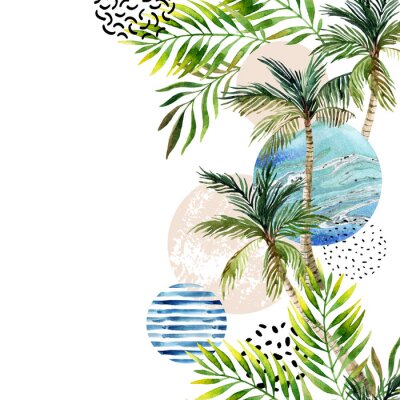 Palmen Meer und Punkten