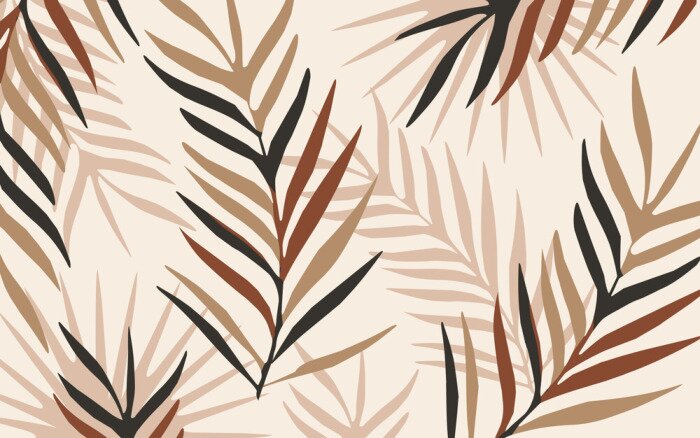 Sticker Palmenblätter im skandinavischen Stil