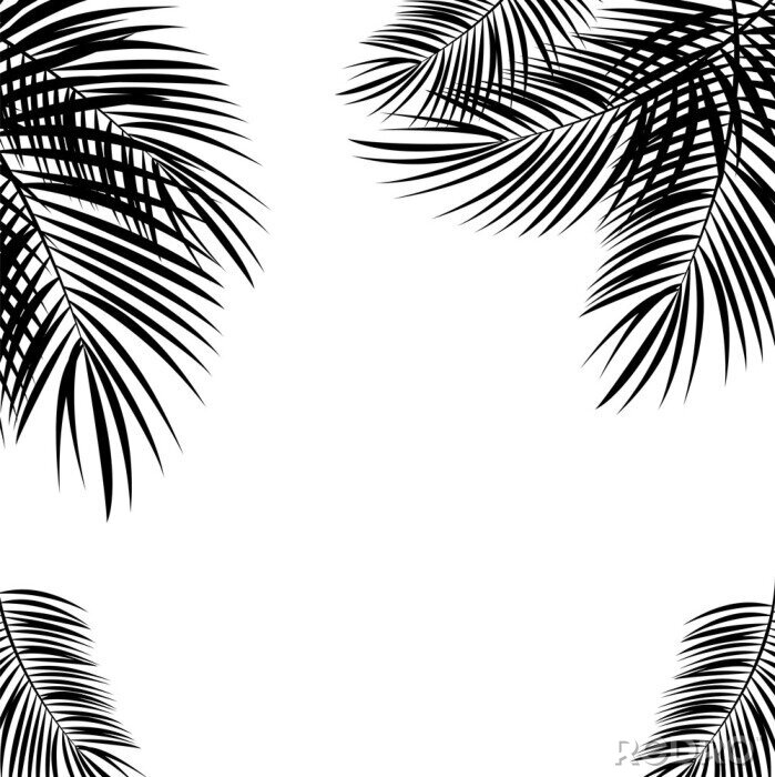 Sticker Palmenblätter in den Ecken der Grafik