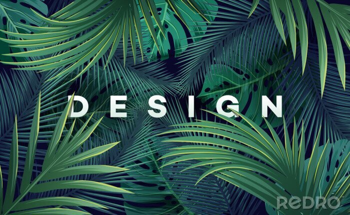 Sticker Palmenmuster dunkelgrün