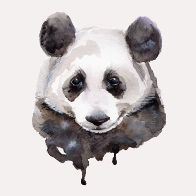 Sticker Panda 3d gemalt mit Farben