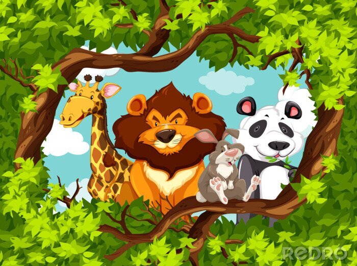 Sticker Panda und andere Wildtiere