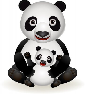 Sticker Panda und Baby