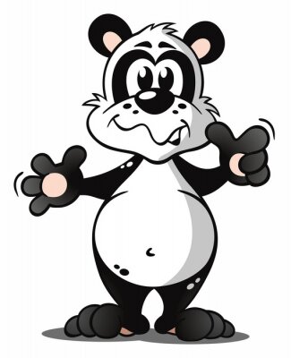 Sticker Pandabär aus einem Zeichentrickfilm für Kinder