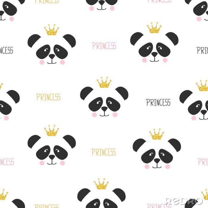Sticker Pandas in Kronen