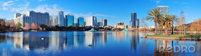 Sticker Panorama der Metropole am Morgen