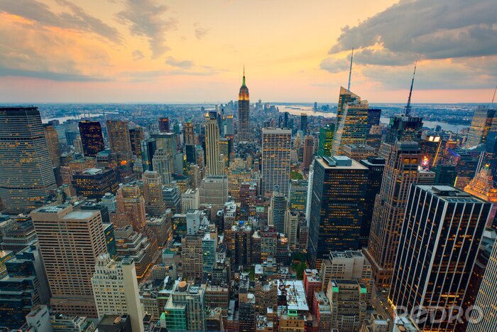 Sticker Panorama mit Blick auf Gebäude