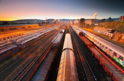 Panorama mit Zügen 3D