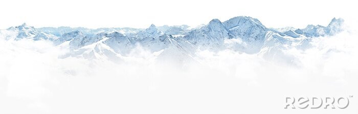Sticker Panorama of winter mountains in Caucasus region,Elbrus mountain,