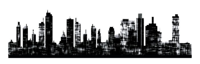 Sticker Panorama picture of city skyline