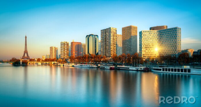 Sticker Panorama von Gebäuden und Eiffelturm