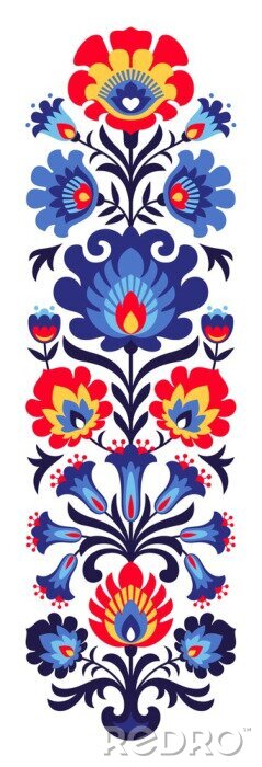 Sticker Papierschnitt der polnischen Volksblumen