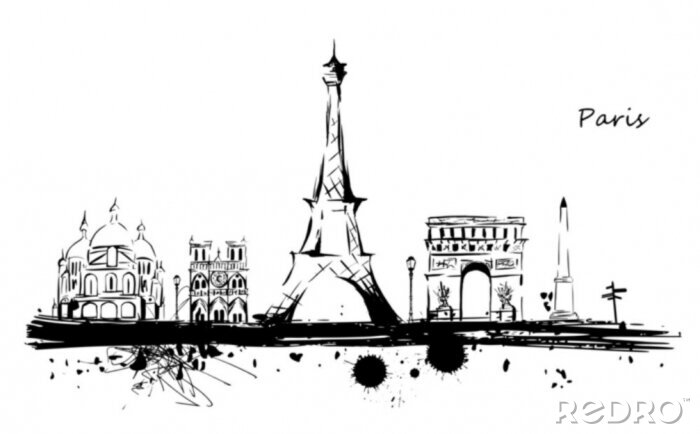 Sticker Paris Denkmäler ligne