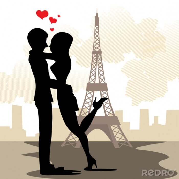 Sticker Paris in der Liebe