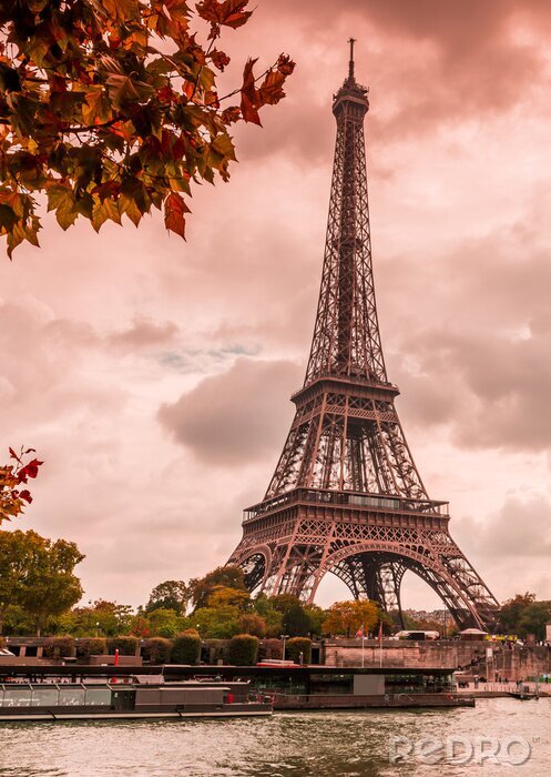 Sticker Paris romantische Landschaft mit Eiffelturm