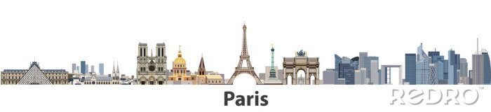 Sticker Paris-Vektor-Skyline der Stadt