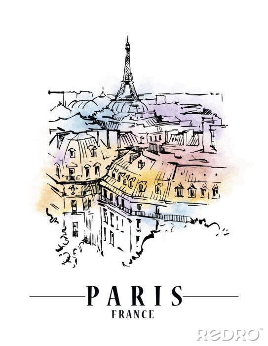 Sticker Paris-Vektorillustration.