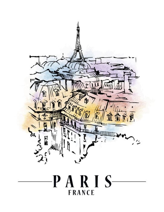 Sticker Paris-Vektorillustration.