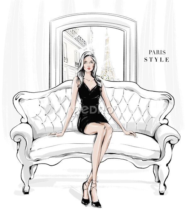 Sticker Pariser Stil Glamour I love you