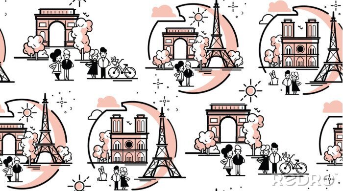 Sticker Pariser Vektorillustration