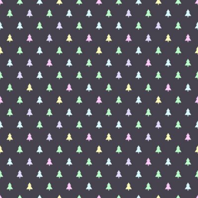 Tapete Pastell kleine Weihnachtsbäume