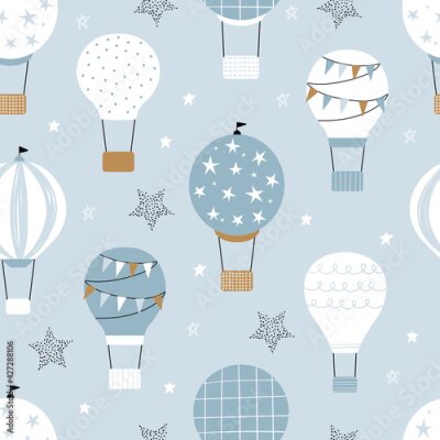 Tapete Pastellblaue Luftballons am Himmel