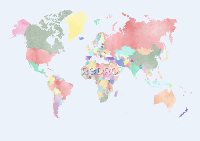 Sticker Pastellkarte der Länder