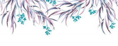 Sticker Pflanzengirlande mit Blüten und Blättern