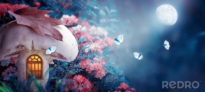 Sticker Pilz-Häuschen Fantasy