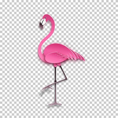 Sticker Pink Flamingo auf einem leeren Hintergrund