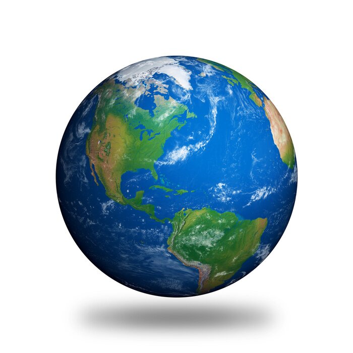 Sticker Planet Erde realistische bunte Grafik