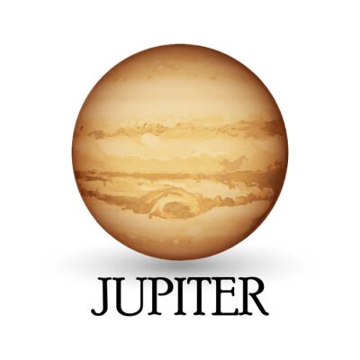 Sticker Planet Jupiter in Sandfarben Grafik