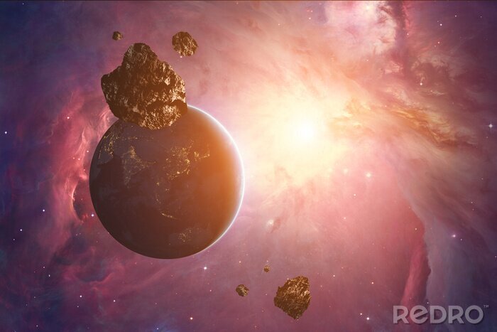 Sticker Planet und Meteoriten