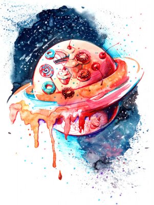 Sticker Planet voller verschiedener Süßigkeiten