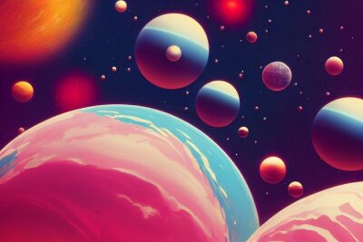 Sticker Planeten der unbekannten Galaxie