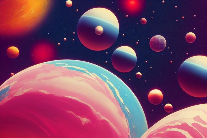 Sticker Planeten der unbekannten Galaxie