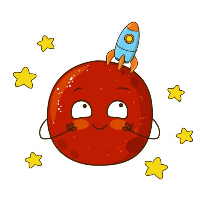 Sticker Planeten für Kinder Rakete und Sterne
