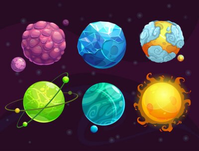 Sticker Planeten und Sonne aus der Fantasy-Welt Grafik