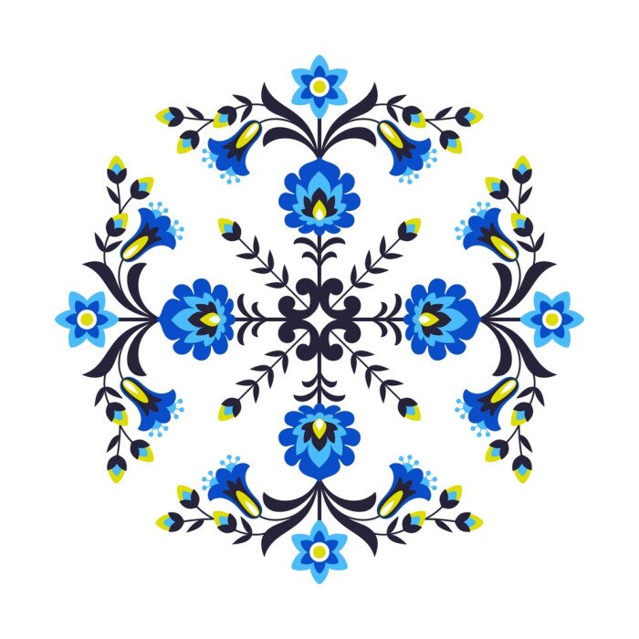 Sticker Polnische Volksblumen