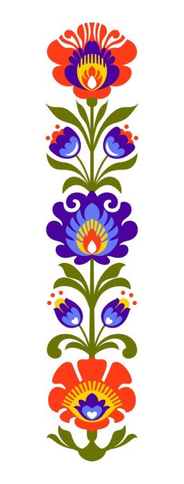 Sticker Polnische Volksblumen Papierschnitt