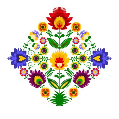 Sticker Polski folklor - wzór ludowy