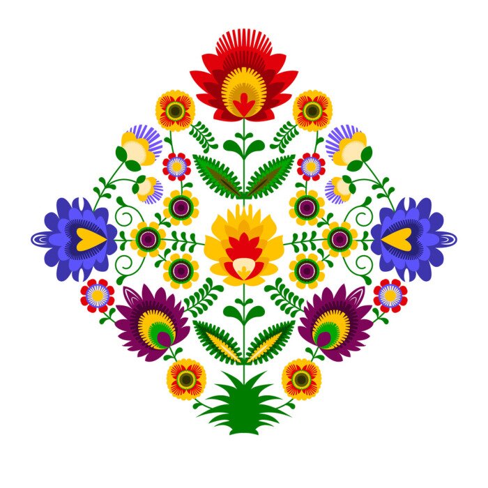 Sticker Polski folklor - wzór ludowy