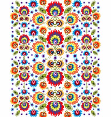 Poster Polski Wzór Ludowy bezszwowy