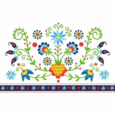 Sticker Polski wzór ludowy z Kaszub - inspiracja
