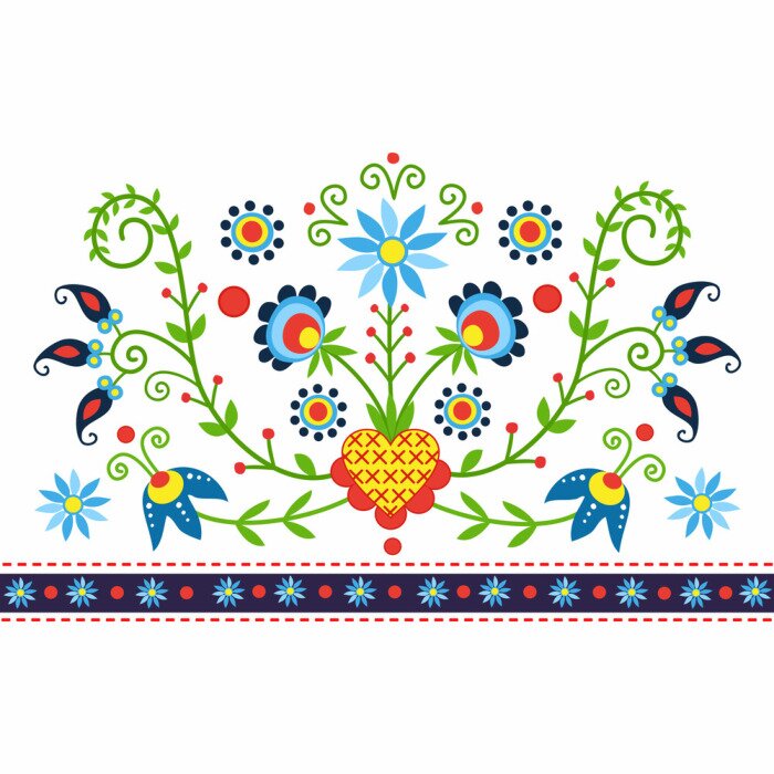 Sticker Polski wzór ludowy z Kaszub - inspiracja