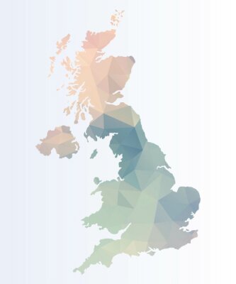 Sticker Polygonale Karte von Großbritannien